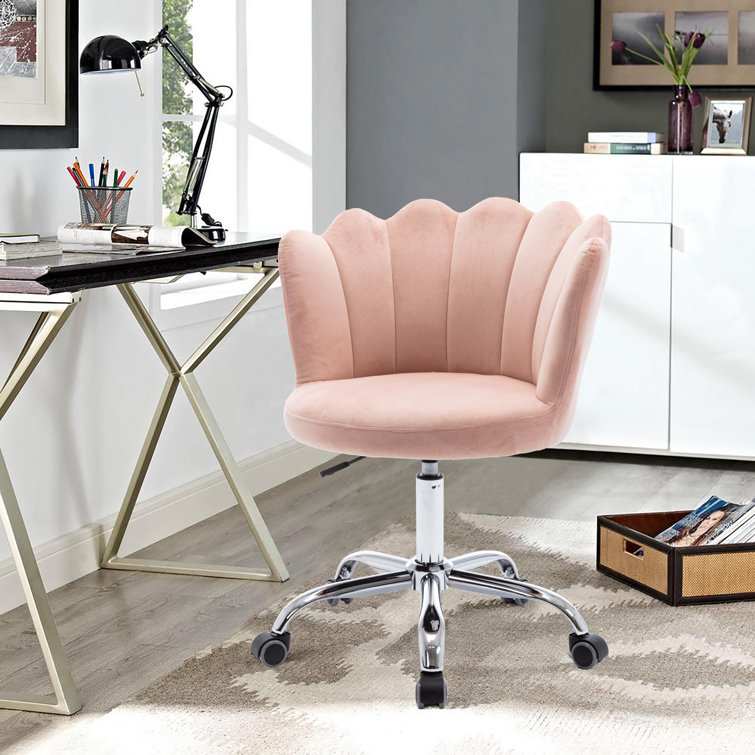 Mercer41 Elegant Velvet Home Office Desk Chair With Wheels Wayfair.ca
